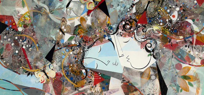 Le long de tes mots d'amour - Original Acrylic on Canvas - 39.4 x 31.5 in
